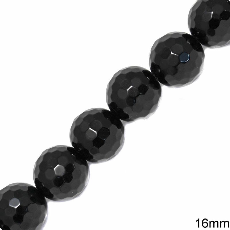 Onyx Faceted Beads 16mm
