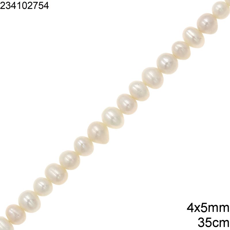 Rondelle Freshwater Pearl Beads 4x5mm, 35cm