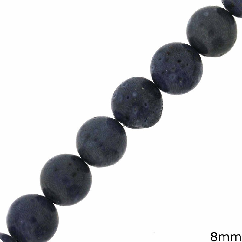 Blue Coral Beads 8mm
