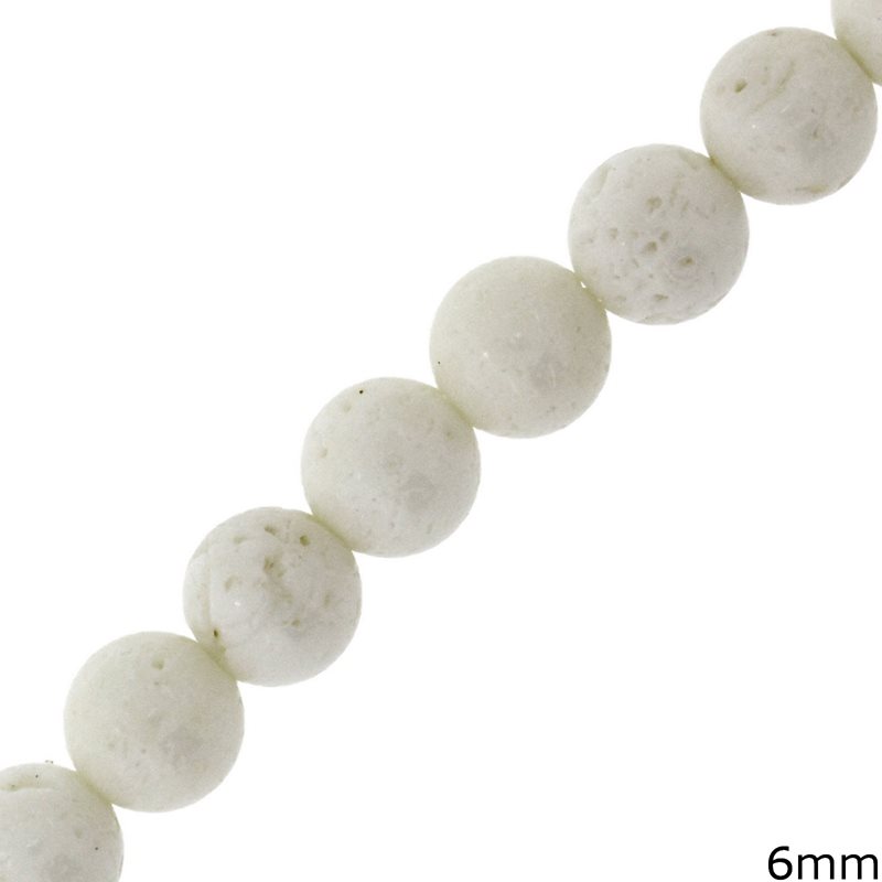 White Apple Coral Beads 6mm