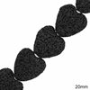 Lava  Heart Beads 20mm