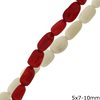 Coral Oval Bamboo Beads 5x7-10mm