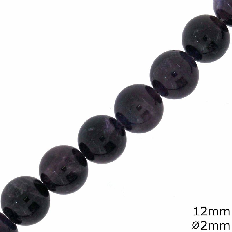 Χάνδρες Αμέθυστος 12mm με Τρύπα 2mm