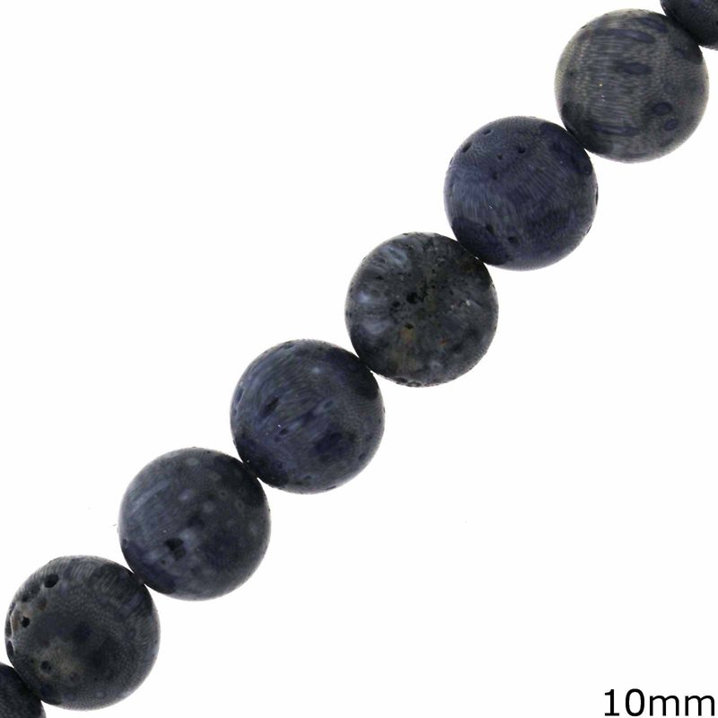 Blue Coral Beads 10mm