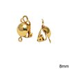 Brass Clip-on Earring with Closed Ring 8mm