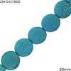 Turquoise Flat Crackle Beads 20mm