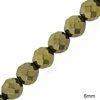 Hematite Round Faceted Beads 6mm