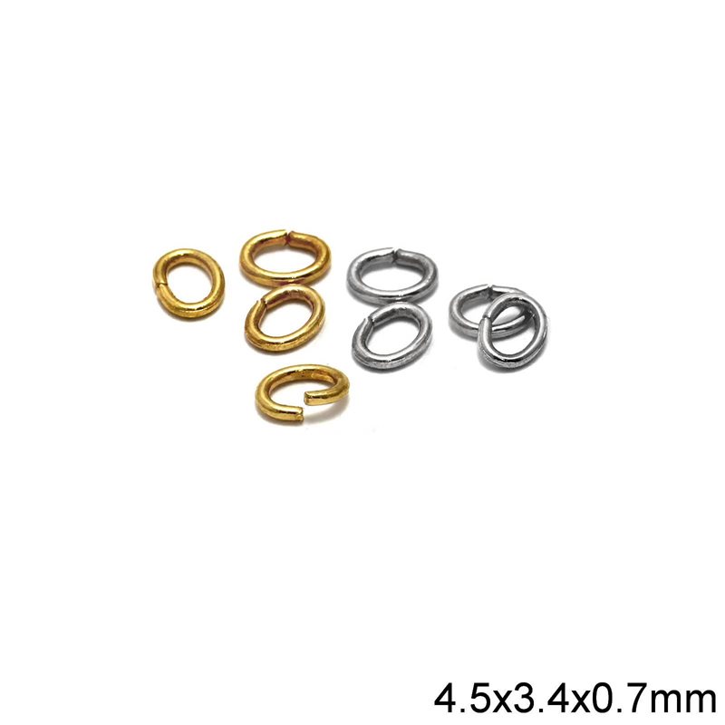 Brass Oval Jump Ring  4.5x3.4x0.7mm