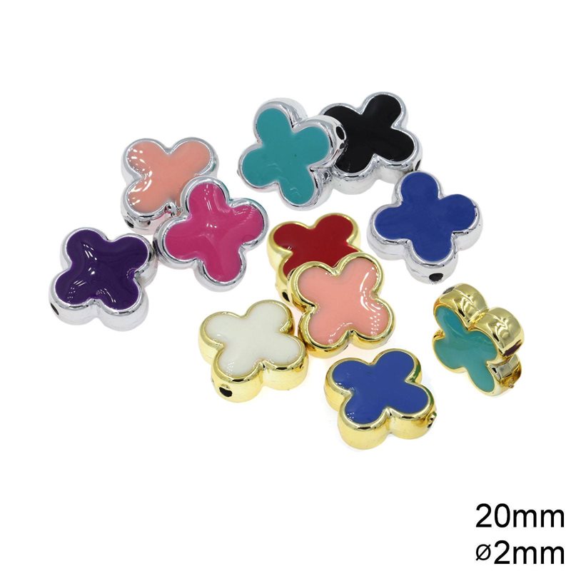 CCB Cross Bead with Enamel 20mm UV plated