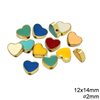 Casting Bead Heart with Enamel 12x14mm