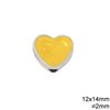 Casting Bead Heart with Enamel 12x14mm