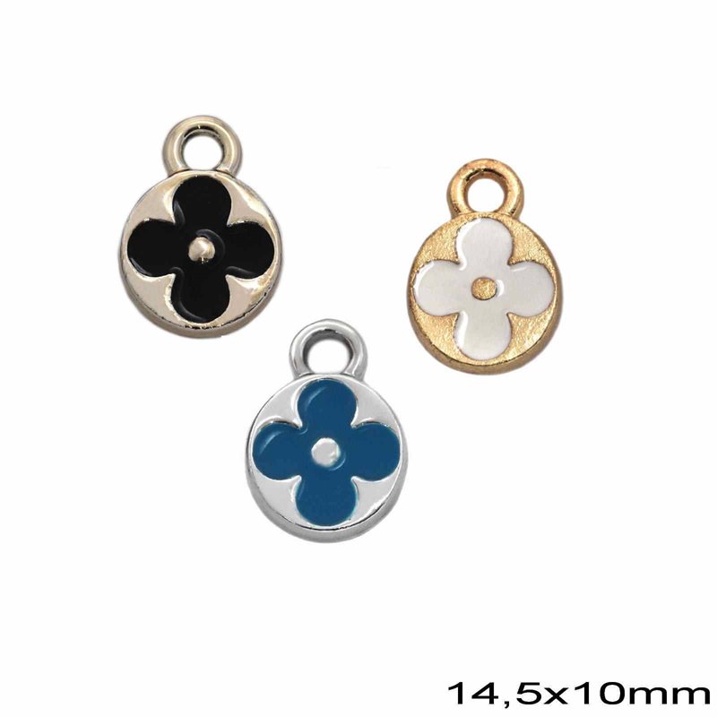 Casting Round Pendant with Cross 14,5x10mm