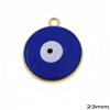 Casting Round Pendant with Evil Eye 23mm
