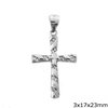 Silver 925 Cross Pendant with Zircon 3x17x23mm