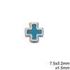 Χάνδρα Χυτή Σταυρός 7-7.5mm με Σμάλτο και Τρύπα 1.5mm