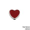 Casting Bead Heart with Enamel 12x14mm