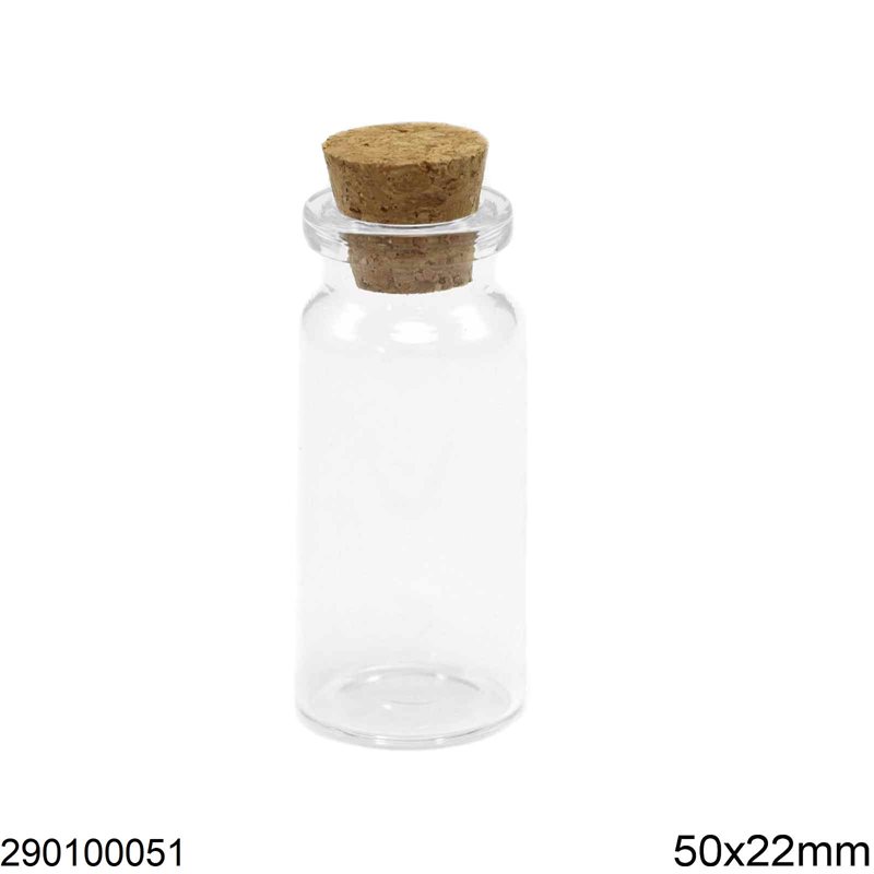 Glass Bottle with Cork 50x22mm