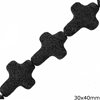 Lava Cross Bead 30x40mm