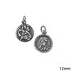 Silver 925  Pendant Double Sided Holy Mary and Saint Christophoros 12mm