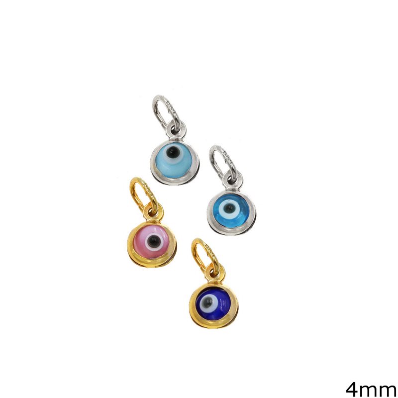 Gold Evil Eye Pendant 4mm K14 0.14gr