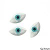 Mop-shell Navette Stone with evil eye 5x7mm, Not Drilled