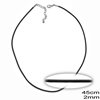 Elastic Plastic Cord Necklace 2mm with Iron Extender Chain, 45cm Gold plated NF