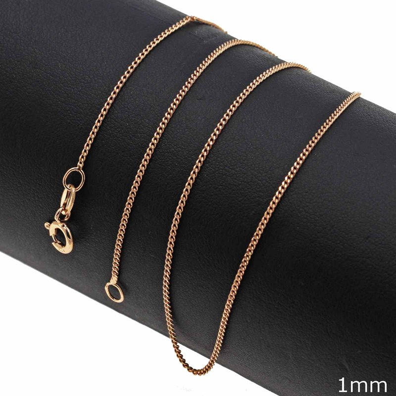 Silver 925 Gourmette Chain 1mm
