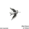 Casting Swallow Bead 20x13mm with Hole 1.2mm