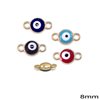 Casting Round Evil Eye Spacer with Enamel 8mm