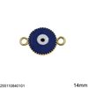 Casting Round Evil Eye Spacer  with Enamel 14mm