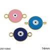 Casting Round Evil Eye Spacer  with Enamel 14mm