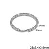 Iron Hammered Split Ring  28x2.4x3.5mm