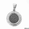 Silver 925 Pendant Ancient Coin with Meander 19mm