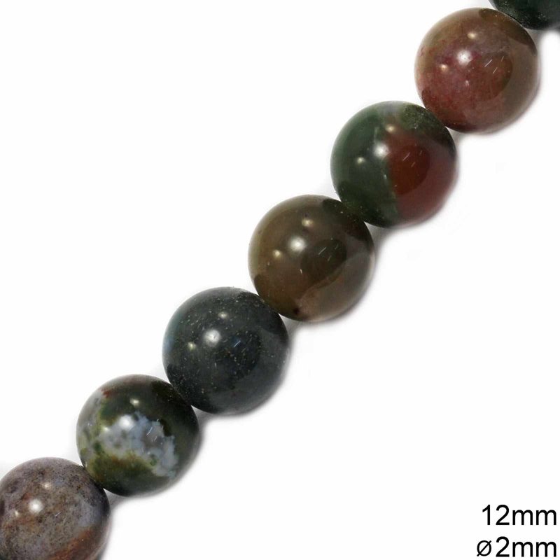Indian Agate Beads 12mm with Hole 2mm 