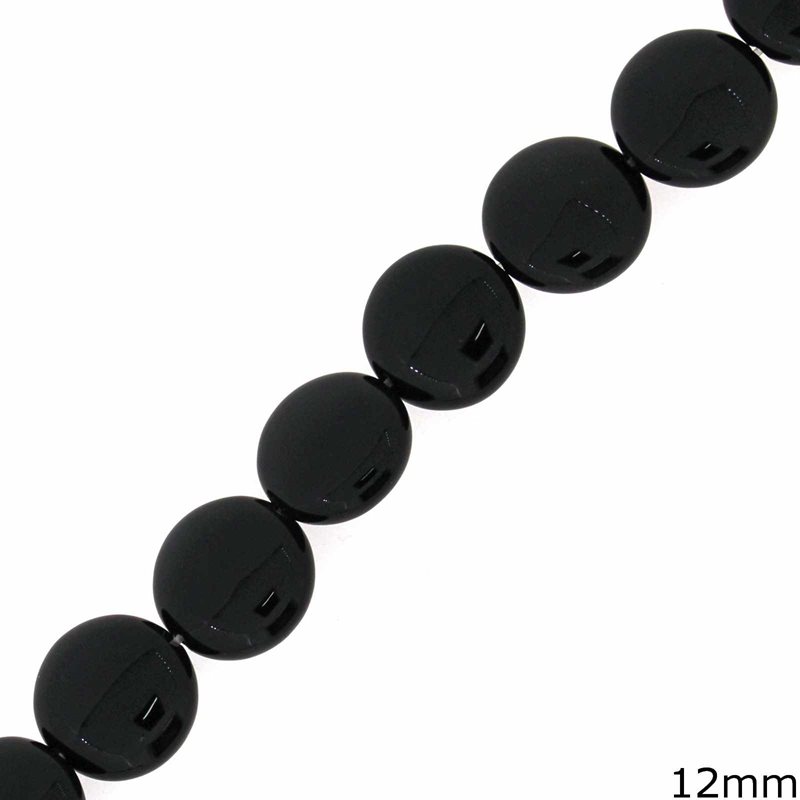 Onyx Flat Beads 12mm