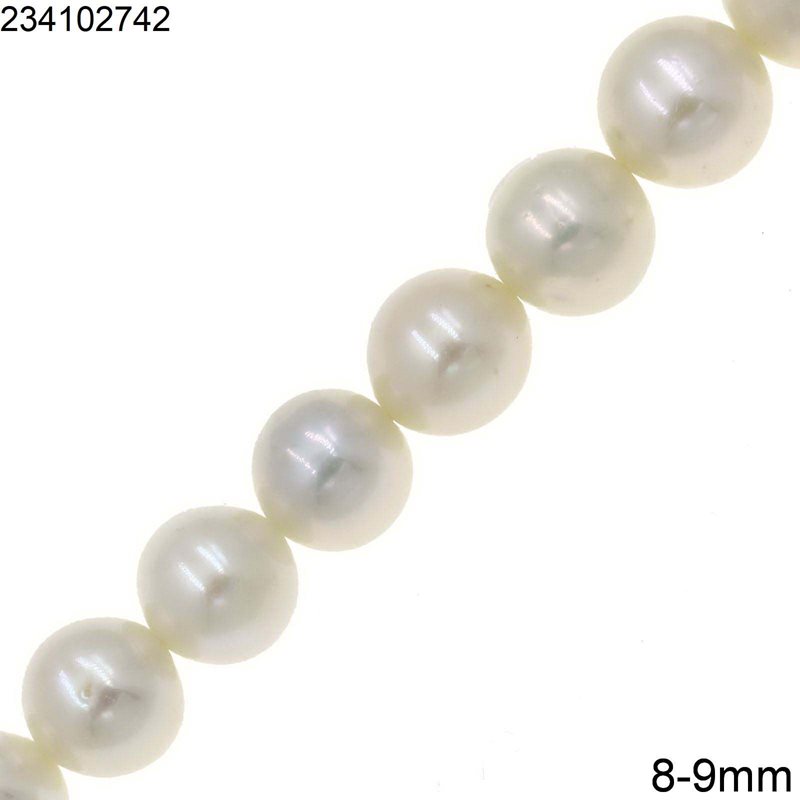 Round Freshwater Pearl Beads 8-9mm