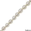 Pearshaped Freshwater Pearl Beads 7x8mm