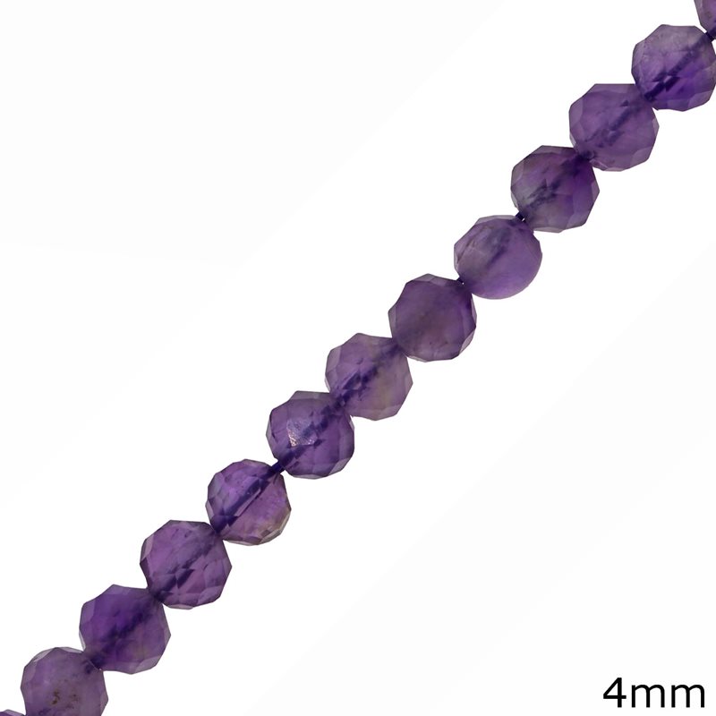 Amethyst Faceted Beads 4mm