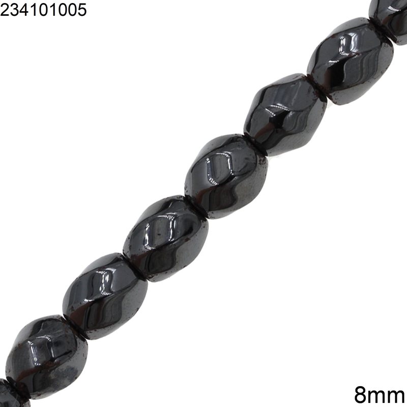Hematine Stripped Beads 8mm