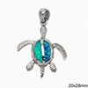 Silver 925 Pendant Turtle with MOP 20x28mm