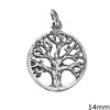 Silver 925 Pendant & Spacer Tree of Life 14mm