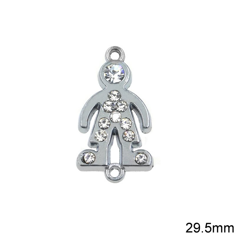 Casting Spacer Boy with Rhinestones 29.5mm