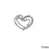 Μενταγιόν Ασημένιο 925 Καρδιά με Ζιργκόν 11-15mm