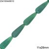 Jade Pearshape Faceted Bead 11x28mm