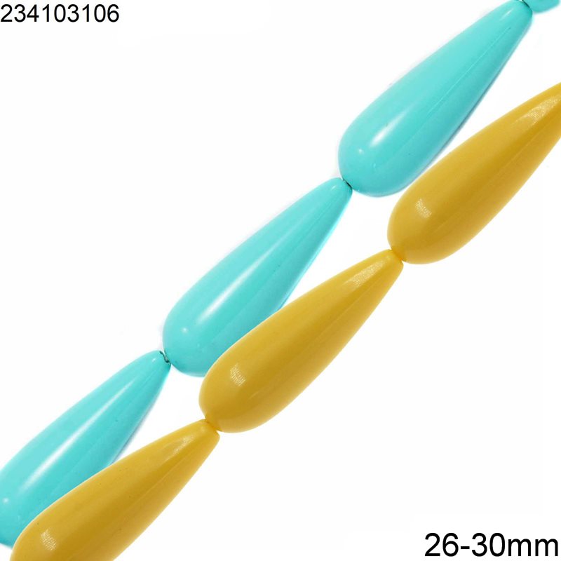 Pasta Jade Pearshape Beads 10x30mm