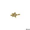Silver 925 Spacer & Pendant Star with Zircon 6mm