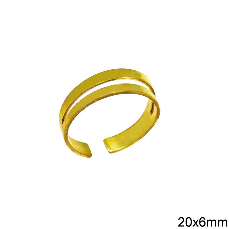 Brass Open Ended Ring Base 20x6mm
