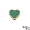 Casting Bead Heart with Enamel 12x14mm
