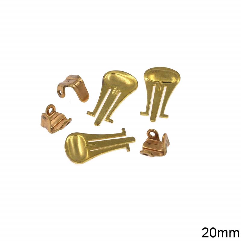 Brass Ear Clip Back & Spring Brass 20mm