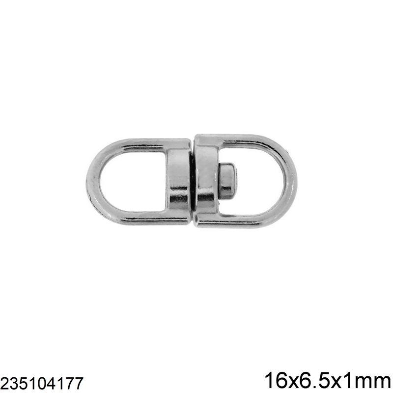Brass Swivel Key Ring Connector B 16x6.5x1mm